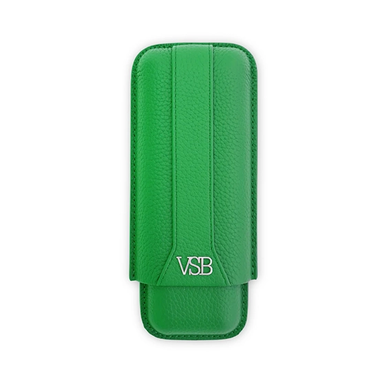 VSB Green Leather Cigar Case – 2 Robusto