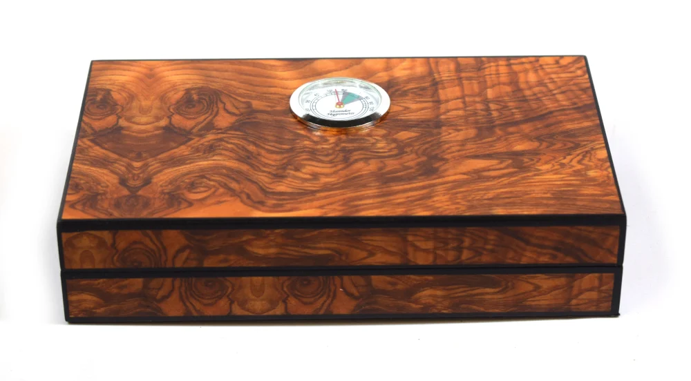 Devonshire Mini Burl Humidor - 4-6 Cigars