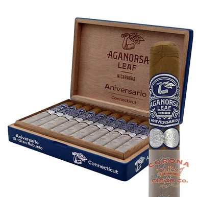 Aganorsa Leaf Aniversario Connecticut Box-Pressed Gran Robusto (5 x 54)
