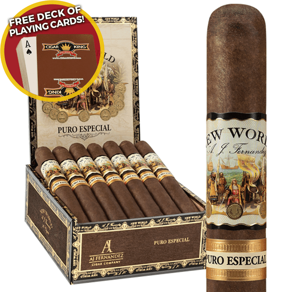 AJ Fernandez New World Puro Especial Short Churchill (6x48 / Box 20) + FREE Deck Of Cigar King Playing Cards!
