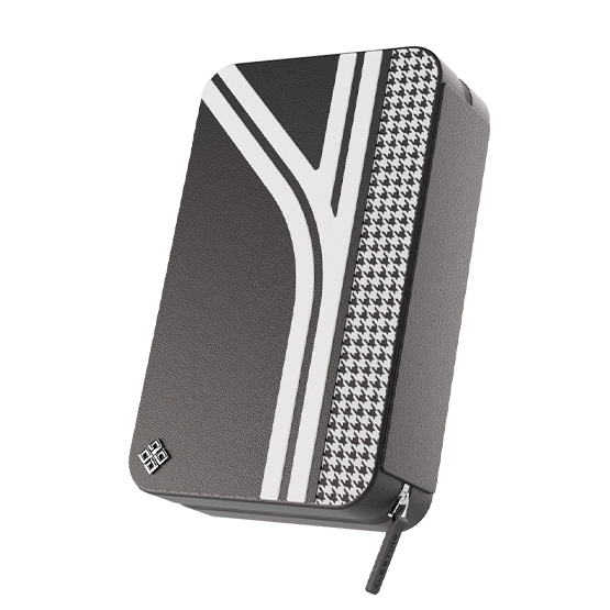 Alestimo Black and White Cigar Bag – 6 Cigar Capacity