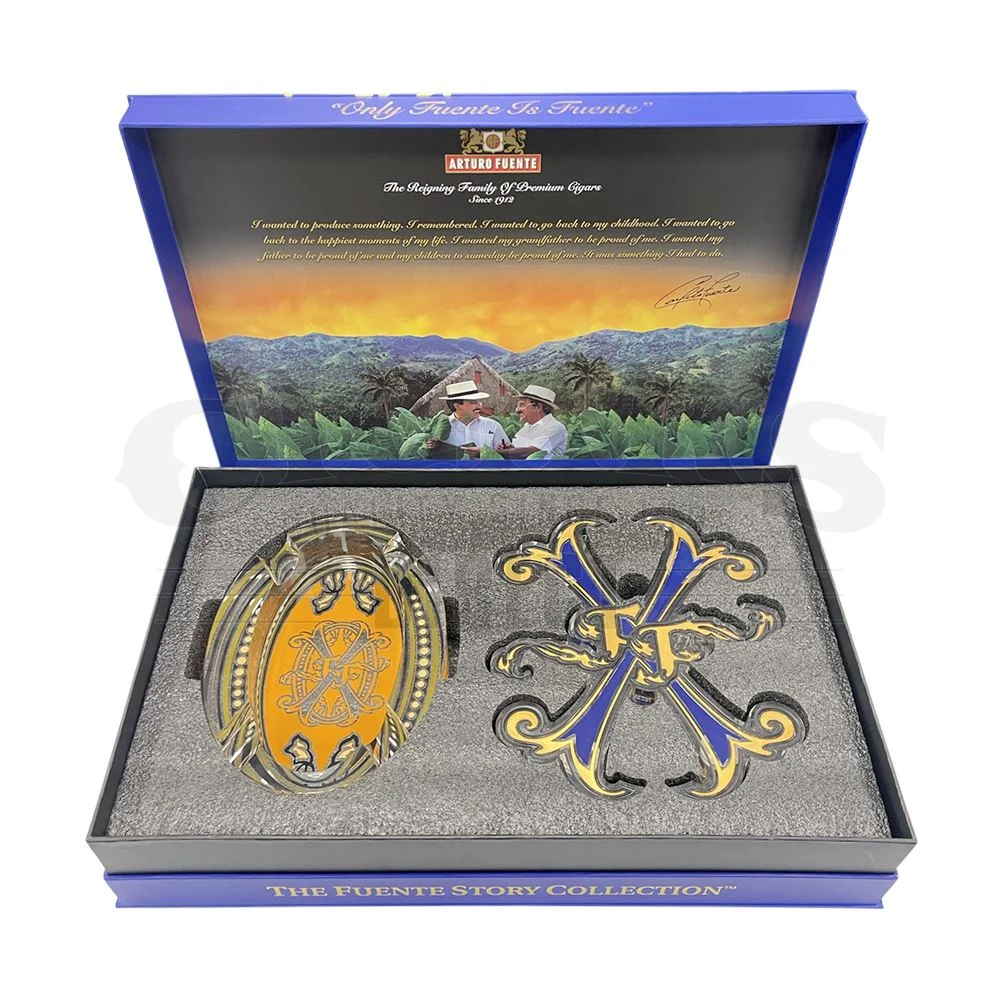 Arturo Fuente OpusX Crystal Two Piece Ashtray - Blue