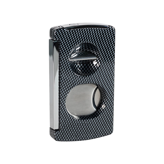 BLD 3-in-1 Double Cigar Cutter V-Cut and Punch – Carbon Fibre