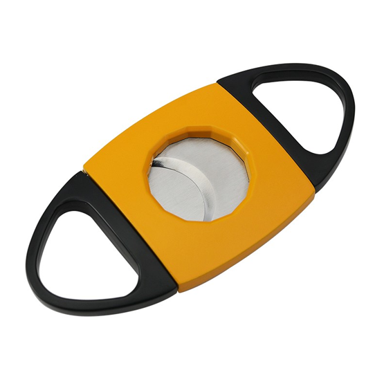 BLD Double Finger Double Blades Oval Cigar Cutter – Yellow/Black