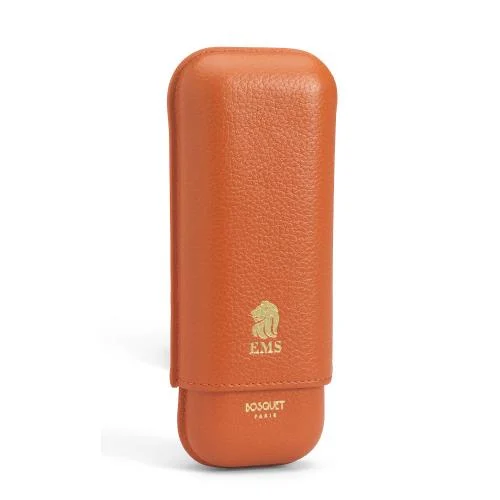 Bosquet Paris EMS Leather 2 Finger Cigar Case - Orange
