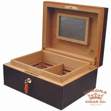 Brizard & Co Airflow 30 Ct Nappa Brown/Orange Humidor