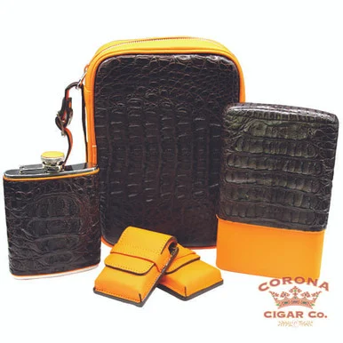 Brizard & Co Havana Travel Leather Case Orange/Caiman