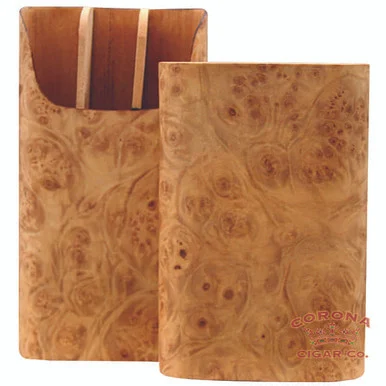 Brizard & Co Maple Burl 3-Finger Cigar Case