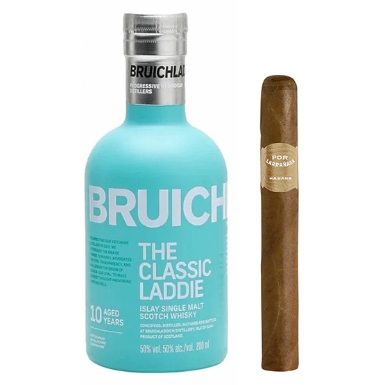 Bruichladdich Classic Laddie 10 Year Old Islay Single Malt Scotch Whisky 20cl and Por Larranaga Petit Corona Cigar Pairing