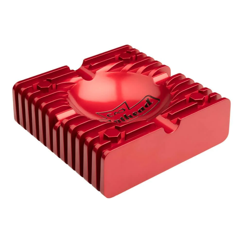CAO Flathead Metal Ashtray, Red