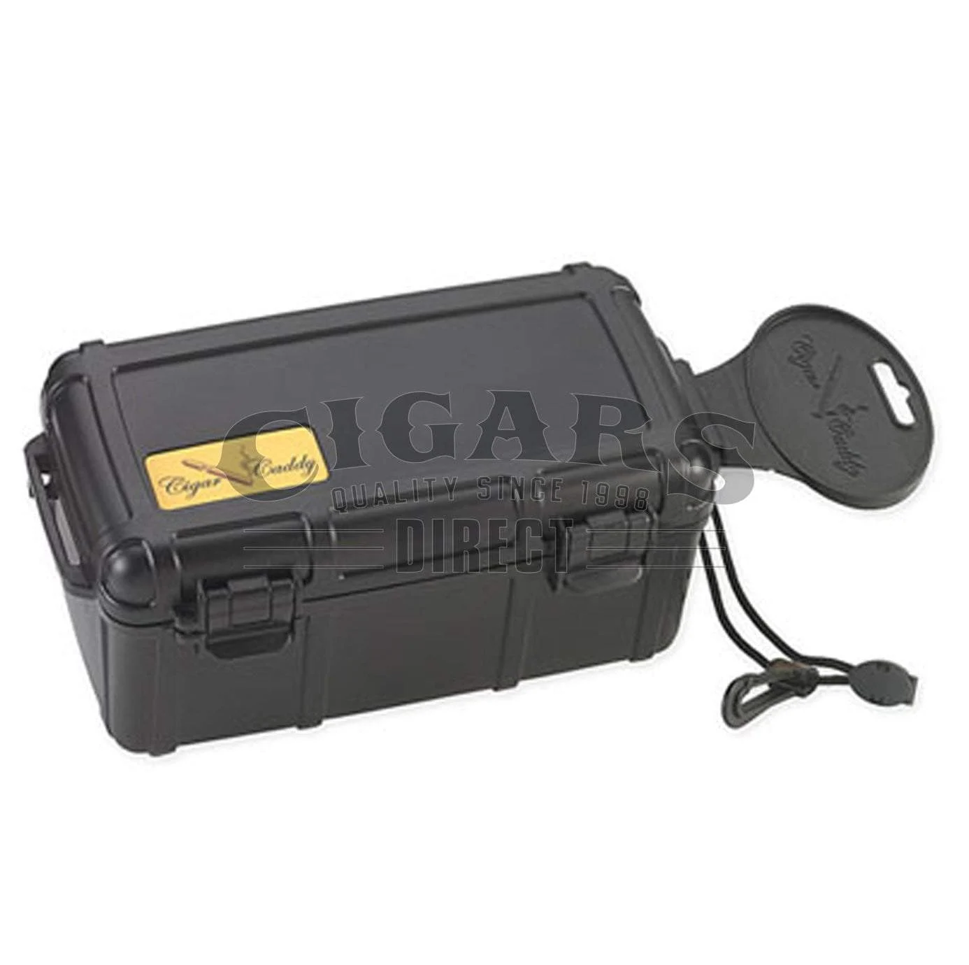 Cigar Caddy 15 Count Black Waterproof Travel Humidor