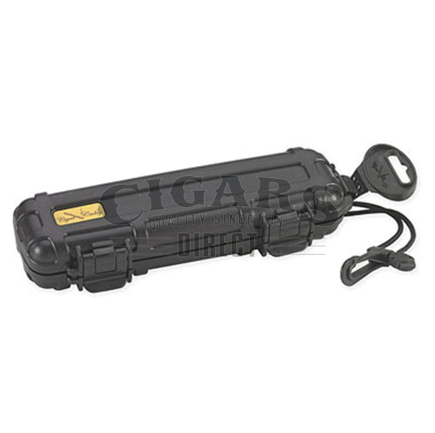 Cigar Caddy 2 Count Black Waterproof Travel Humidor