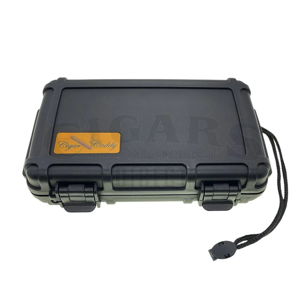 Cigar Caddy 5ct. Black Waterproof Travel Humidor - Extra Wide