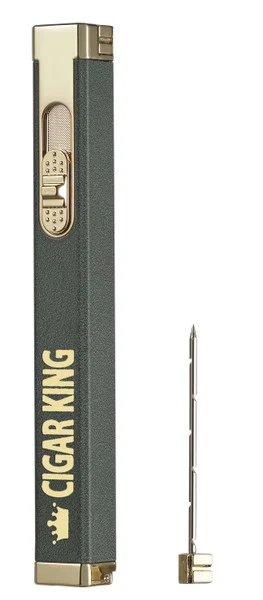 Cigar King Canary Torch Lighter - Green Gold Trim