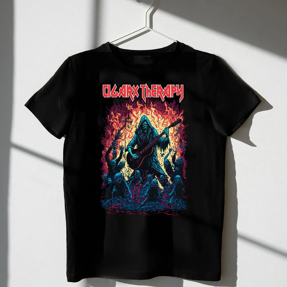 CIGARx Therapy Skulls n Fire Crew Neck T-Shirt