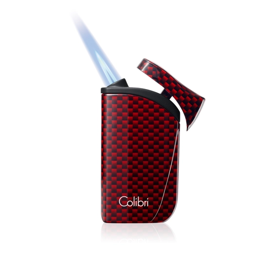 Colibri Falcon Single Jet Flame Cigar Lighter – Carbon Fiber Red