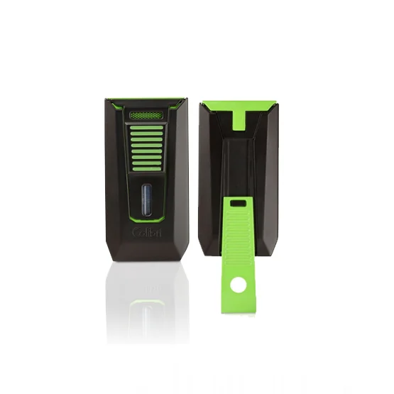 Colibri Slide Double Jet Flame Cigar Lighter – Black & Green