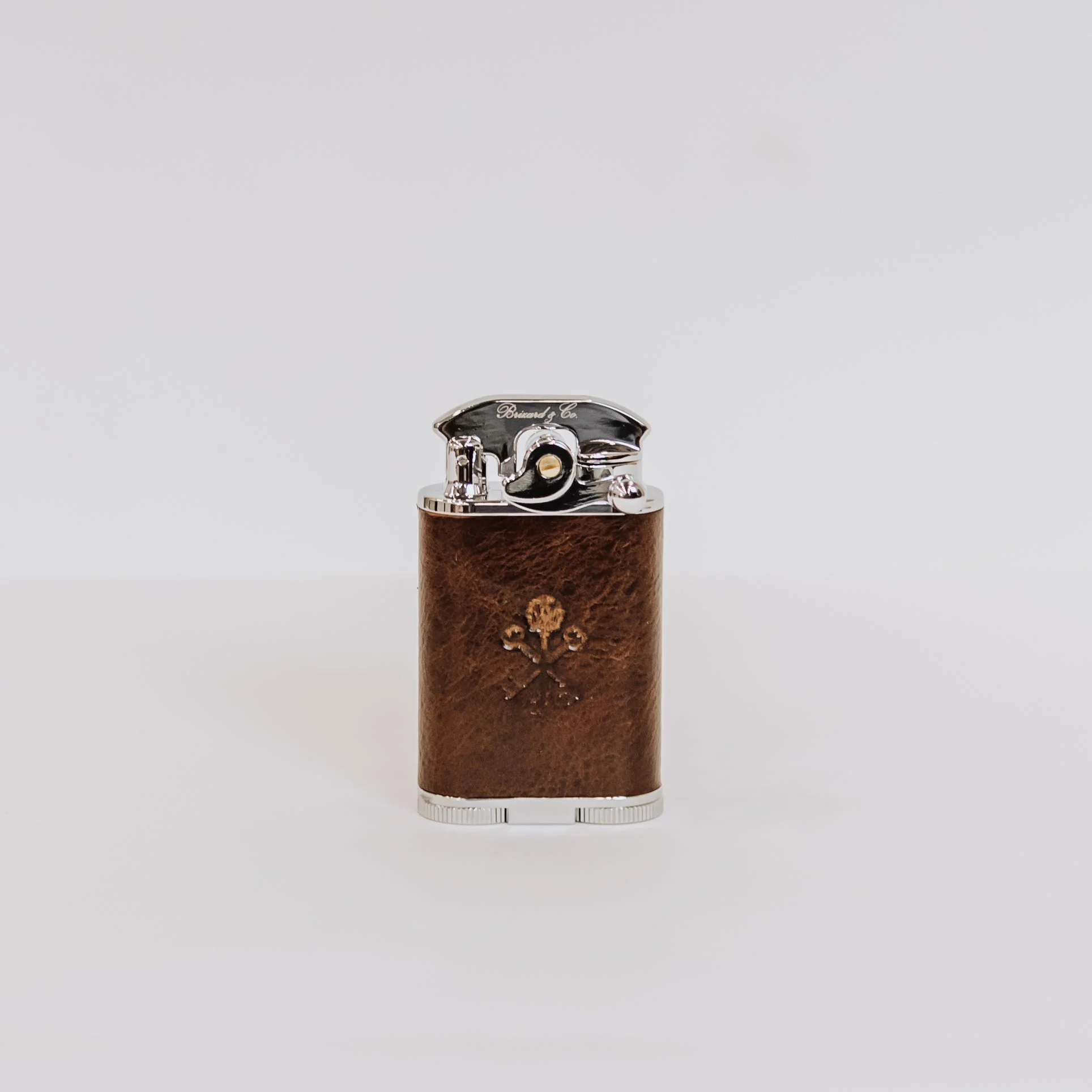 Custom Table Lighter in Antique Saddle Leather