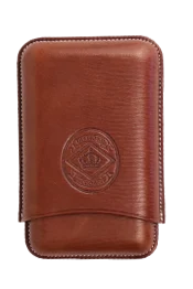 Diamond Crown 3 Finger Leather Robusto Case Chocolate