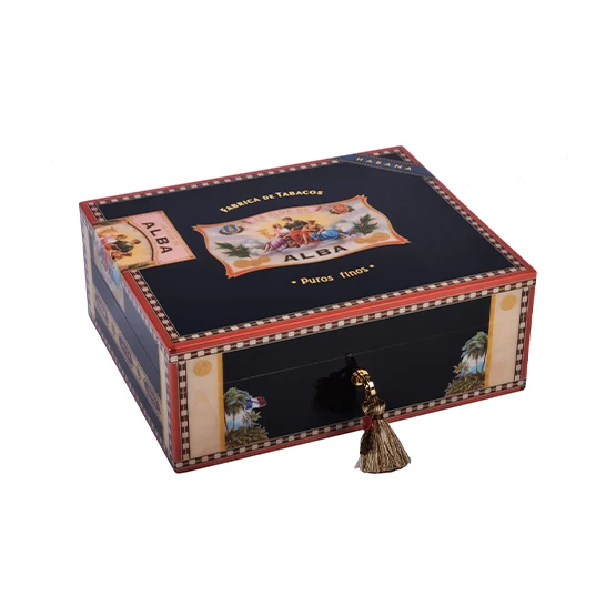Elie Bleu Alba Black Sycamore Humidor – 75 Cigar Capacity