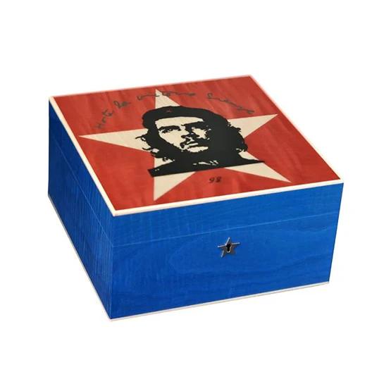 Elie Bleu Che Star Dyed Sycamore Humidor – 75 Cigar Capacity