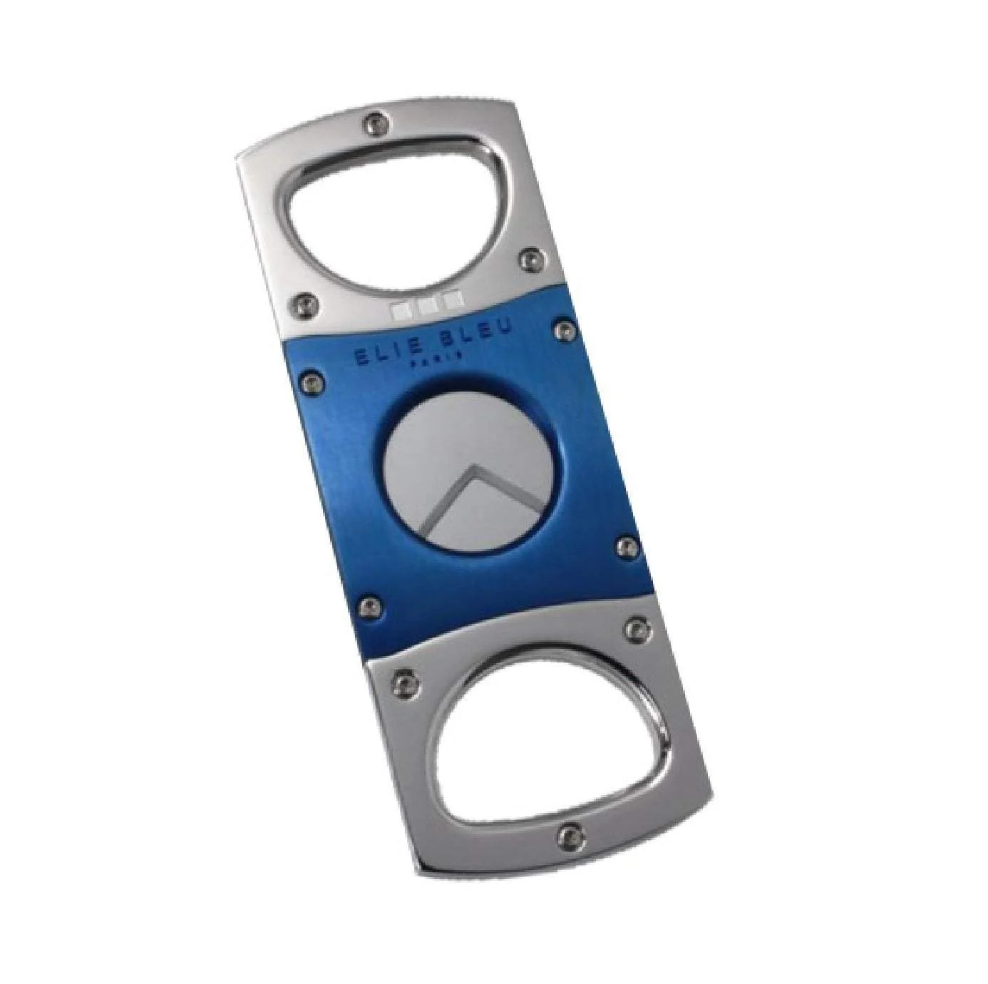 Elie Bleu Double Blade Blue Stainless Steel Cigar Cutter