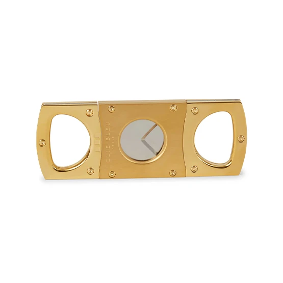 Elie Bleu Double Blade Cigar Cutter –Stainless Steel Golden Polished/Satin