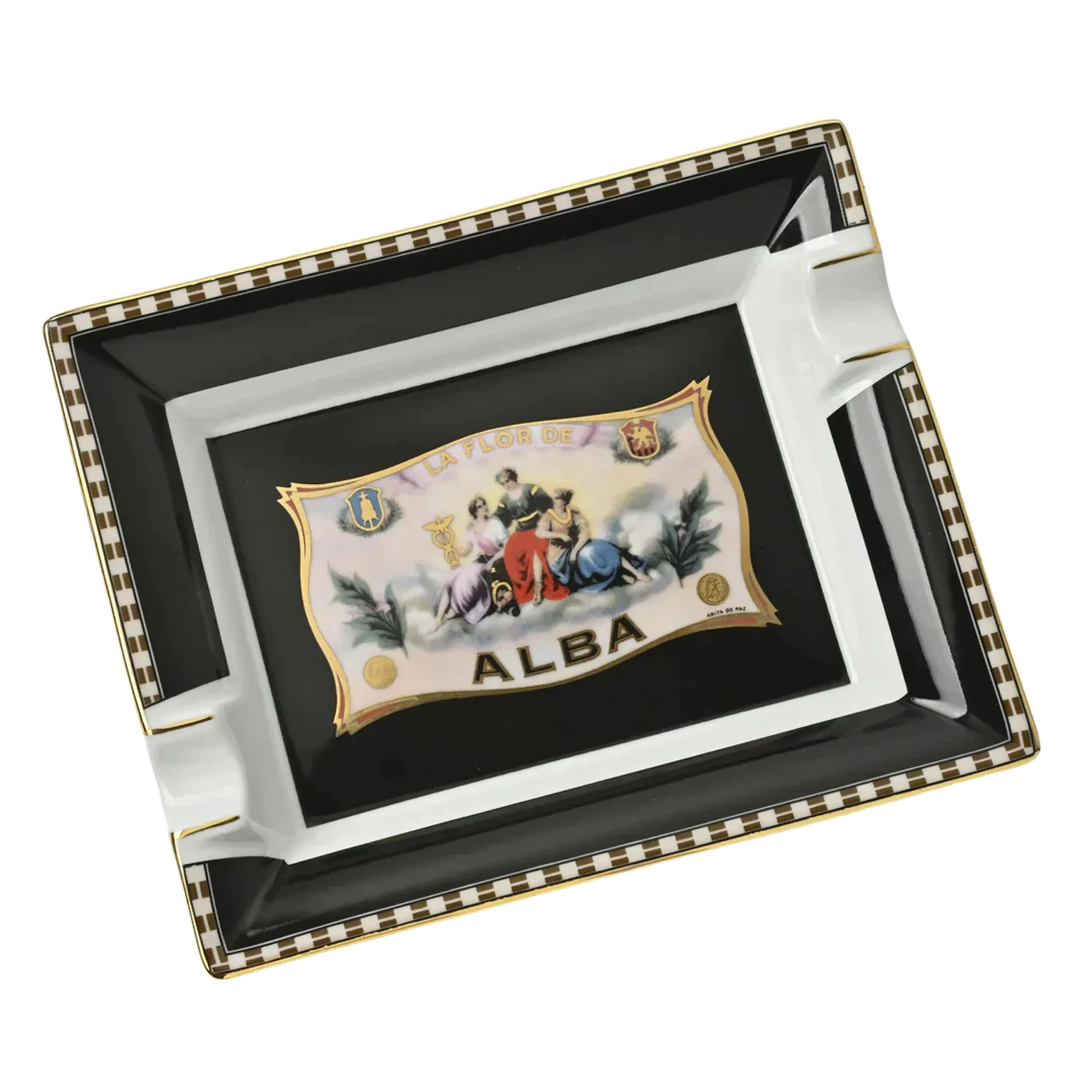 Elie Bleu Flor de Alba Ashtray- Black
