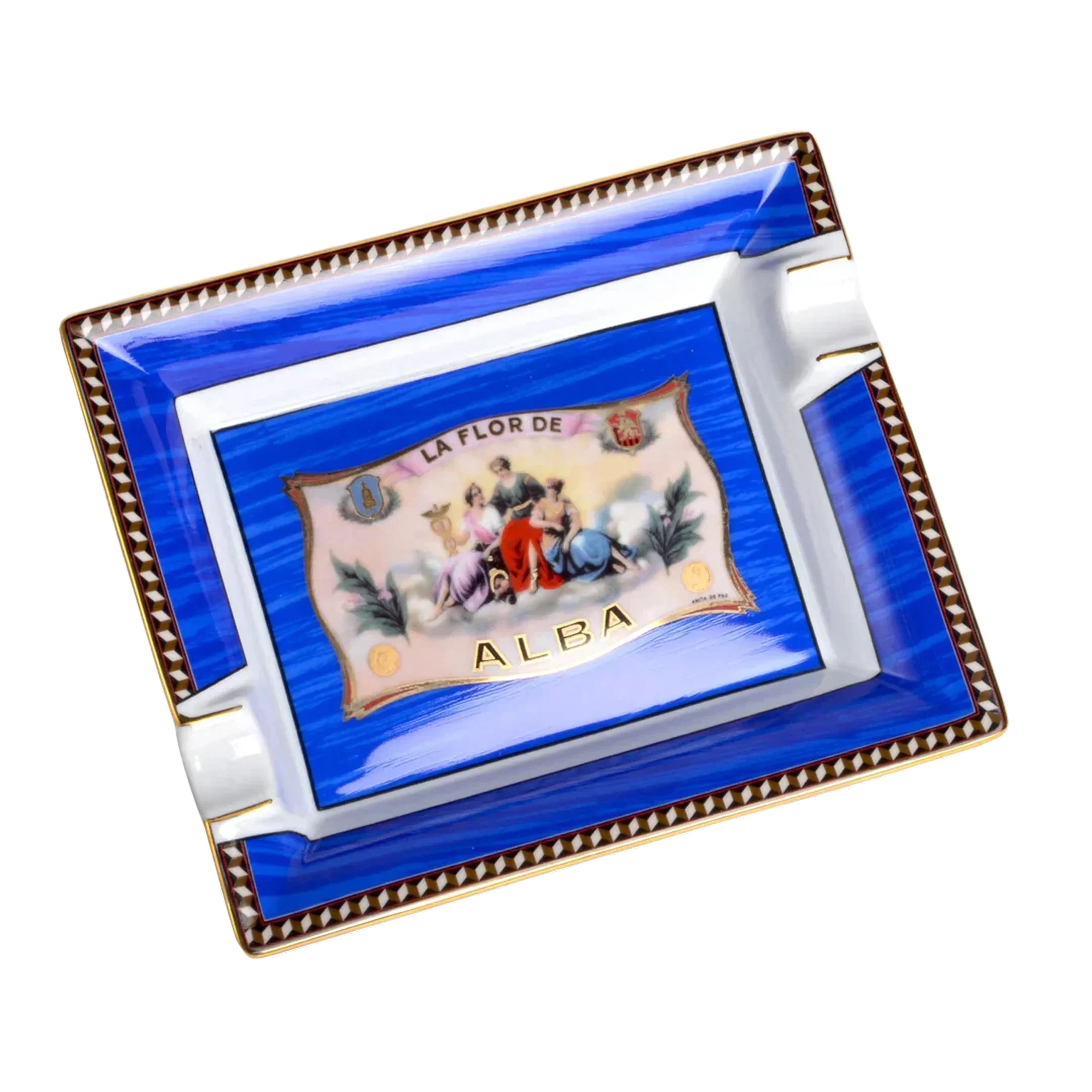 Elie Bleu Flor de Alba Ashtray- Blue