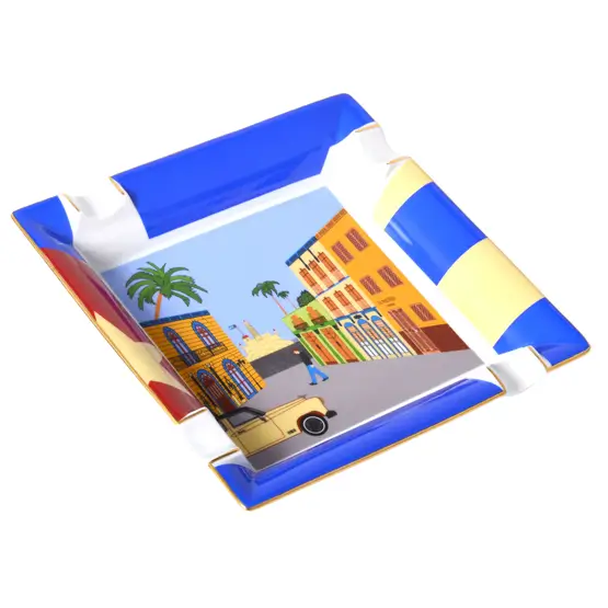 Elie Bleu Large Porcelain Ashtray (4 Cigar Rest) – Le Parisien