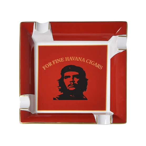 Elie Bleu Large Porcelain Che Ashtray (4 Cigar Rest) – Red