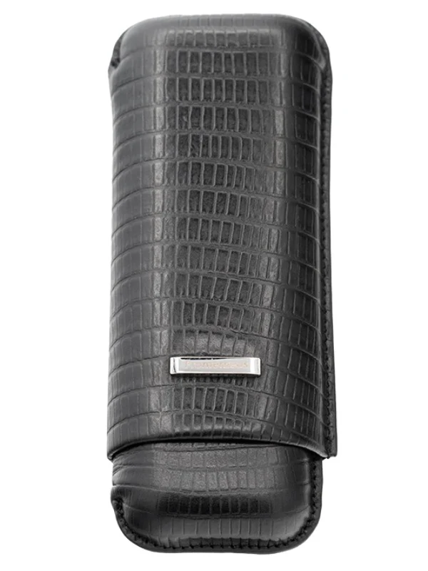 Prometheus 2-Cigar Large Ring Gauge Tejus Leather Case – Black