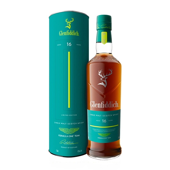 Glenfiddich 16 Year Old Aston Martin F1 Speyside Single Malt Scotch Whisky Distillery Bottling (70cl / 43%)