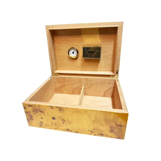 Humidor Supreme Maple Burl Humidor – 50 Cigar Capacity