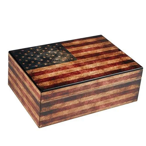 Humidor Supreme Old Glory Humidor - 50 Cigar Capacity