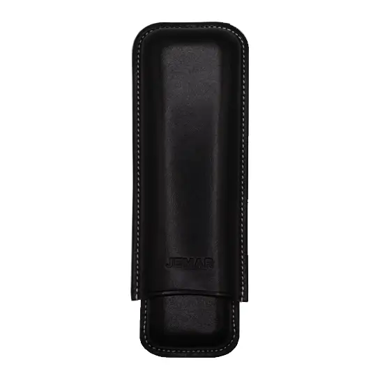 Jemar Black Leather Cigar Case – 2 Corona