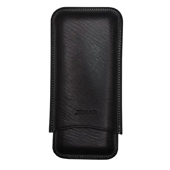 Jemar Black Leather Cigar Case – 3 Corona