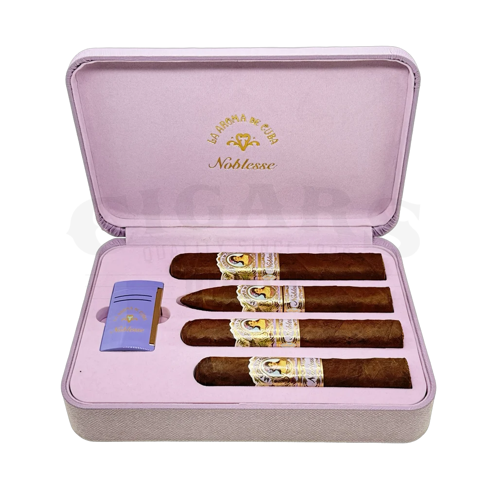 La Aroma de Cuba Noblesse 4-Cigar + S.T. Dupont Lighter Gift Set
