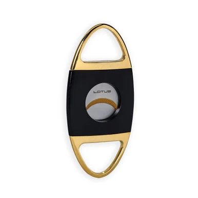 Lotus Jaws Serrated Cigar Cutter Black & Gold