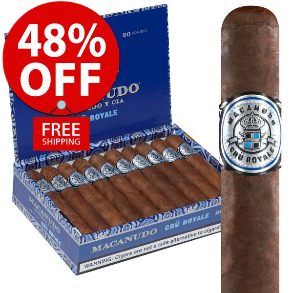 Macanudo Cru Royale Toro (6x54 / Box 20) + 47% OFF! + FREE SHIPPING!