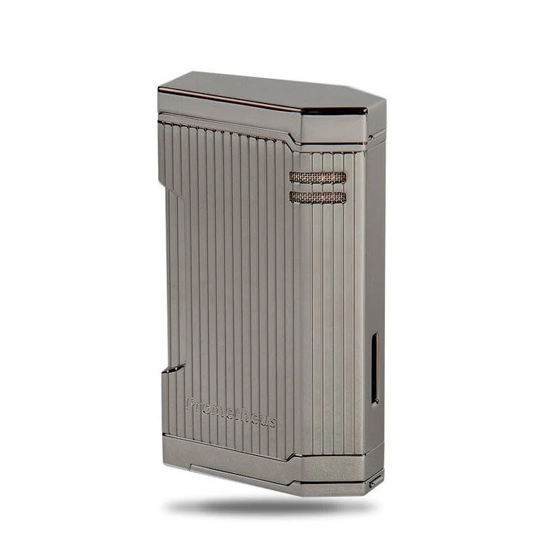 Magma T Gun Metal Vertical Lines Triple Torch Lighter