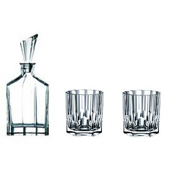 Nachtmann Aspen Decanter with 2 Whiskey Tumbler Set