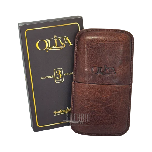 Oliva 3 Cigar Leather Case