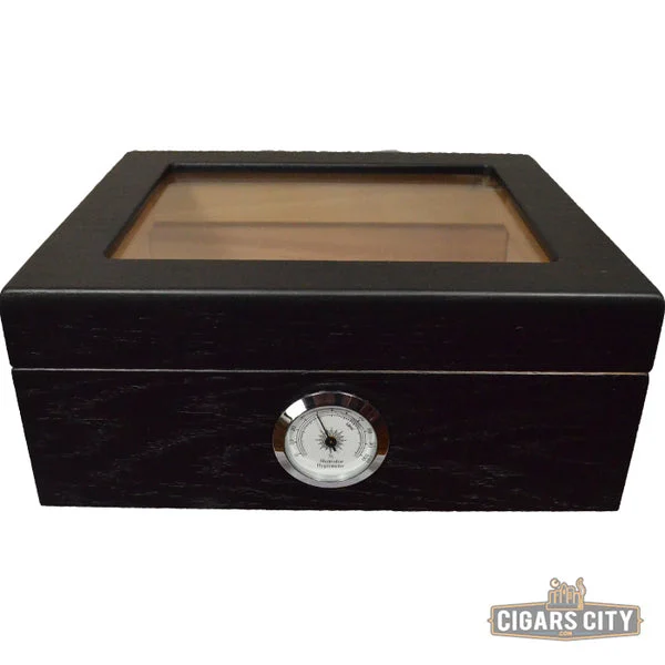 Onyx Glasstop Humidor - Black