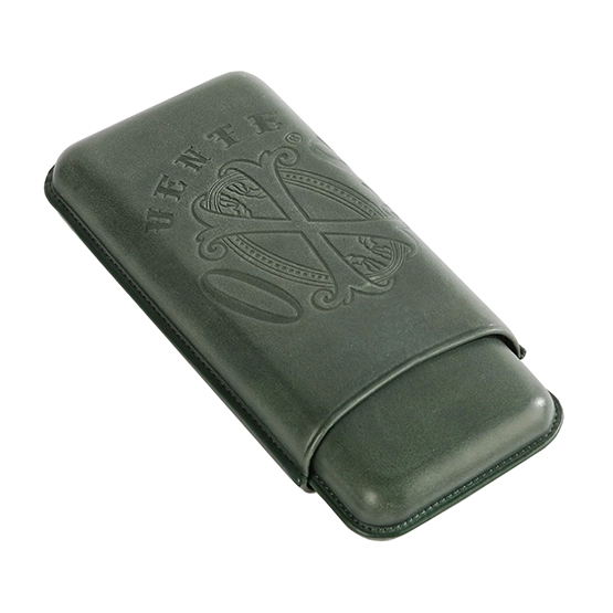 OpusX Society English Green Leather 3 Cigars Case