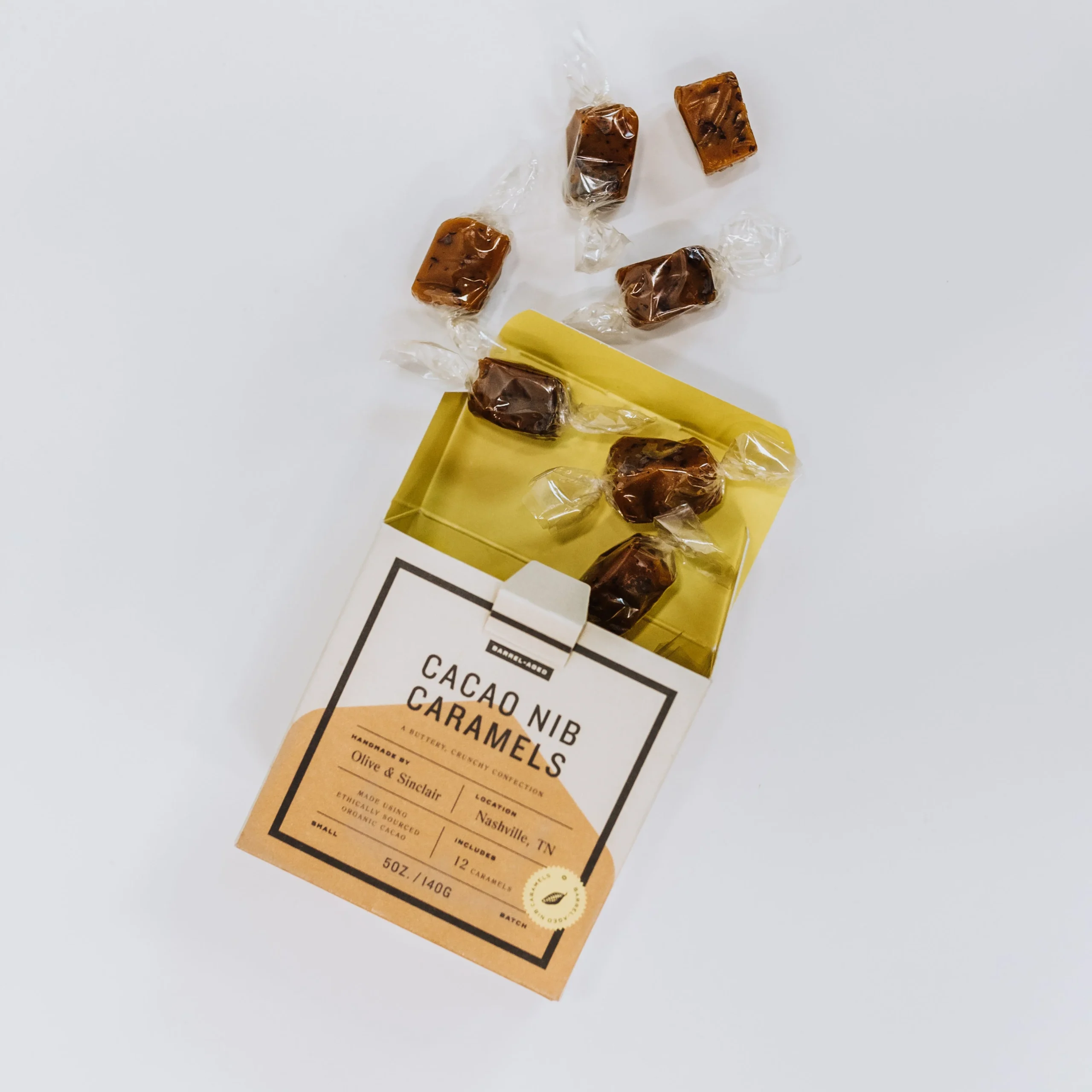 Pappy Van Winkle Barrel Aged Cacao Nib Caramels - Case of 12