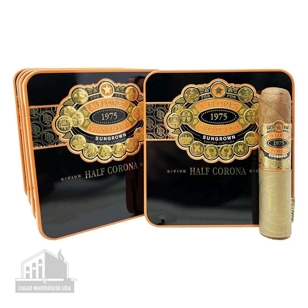 PDR A. Flores 1975 Gran Reserva Sungrown Half Corona – Tins