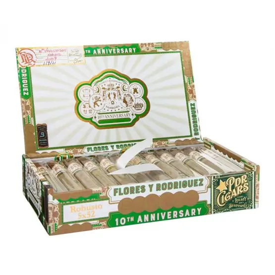 PDR Flores Y Rodriguez 10th Anniversary Robusto Cigar – Box of 24