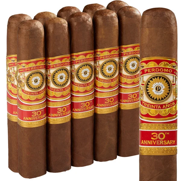 Perdomo 30th Anniversary Box-Pressed Sun Grown Robusto (5x54 / 10 Pack)