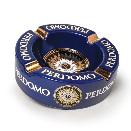 Perdomo Blue/Gold Foil Ceramic Ashtray